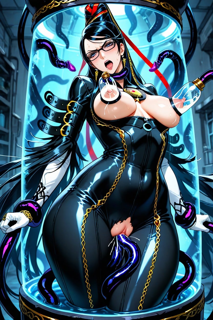 Sex With Tentacles, Confident Elegant Woman, Side View Hentai AI Porn