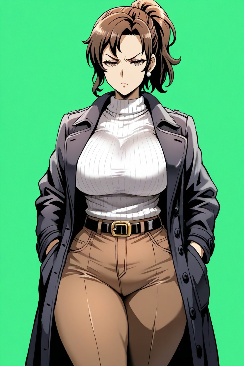 White Sweater, Uncensored, Curvy Milf Hentai IA