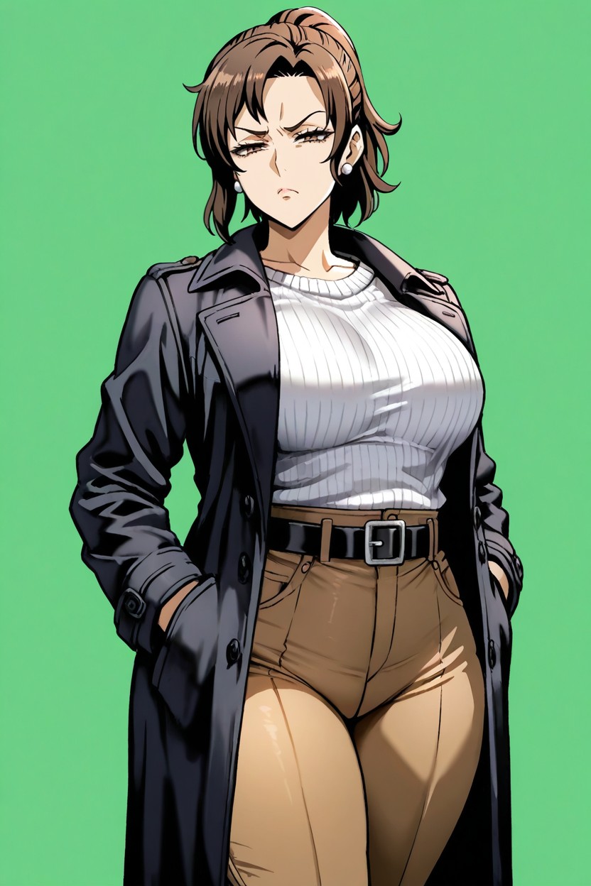 Alone, Belt On Pants, Annoyed Expression Hentai AI Porn