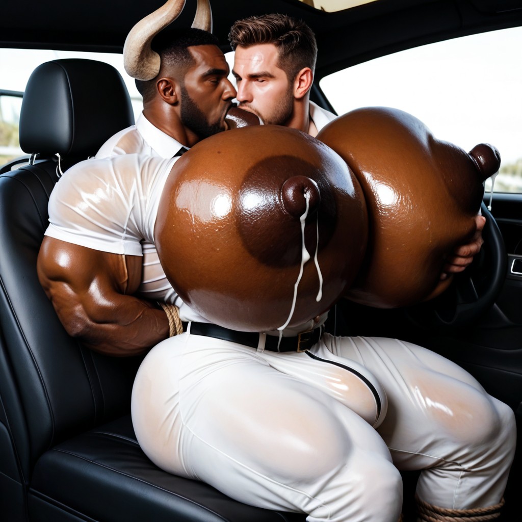 Pec Garbbing, Male Only, Músculos De Grandes Dimensões Pornografia gay com IA