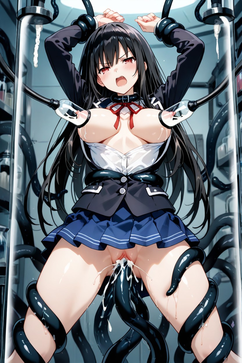 Delgada, Tentacles Around Belly, Fucked By Huge Black Tentacles Hentai IA