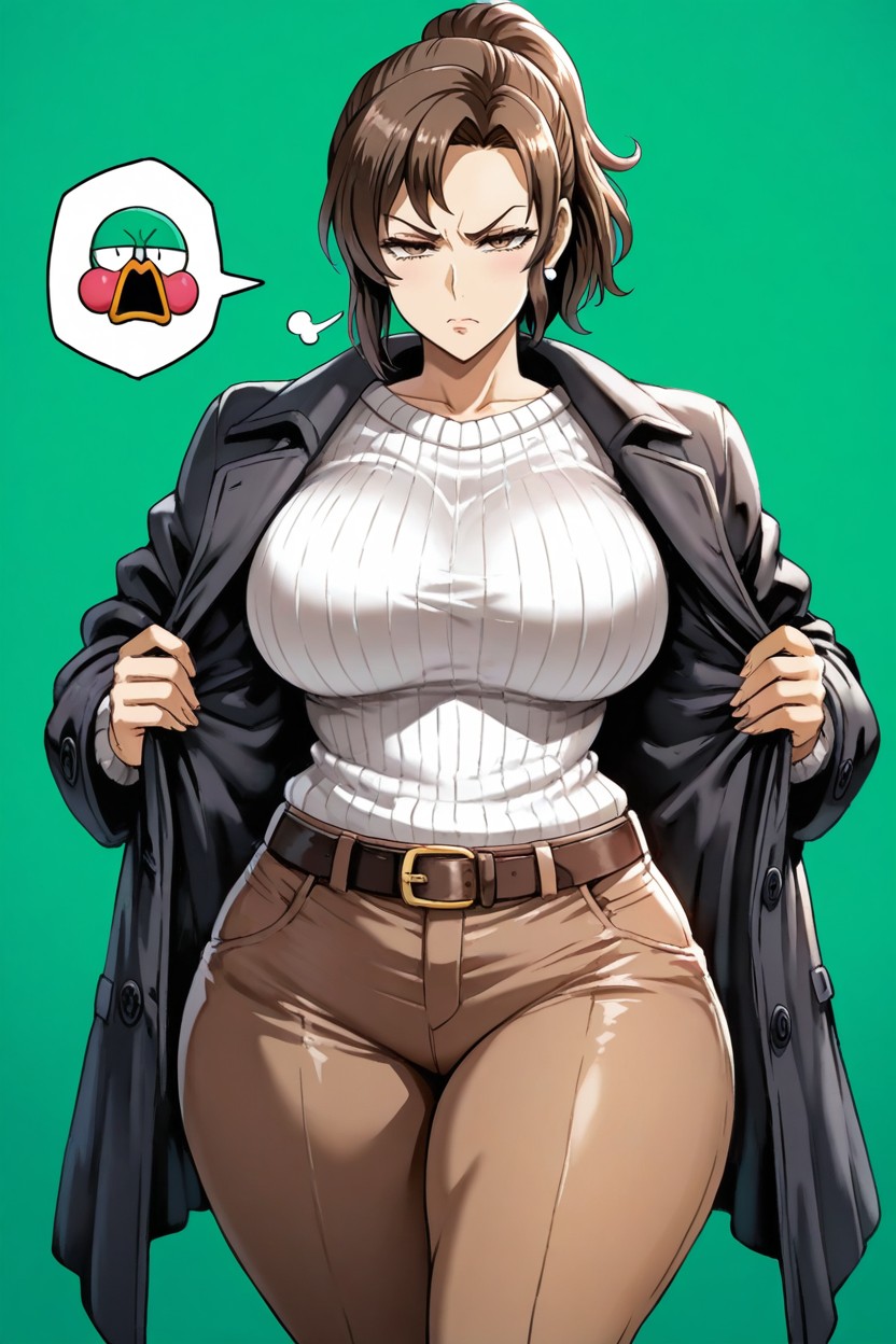 Alone, Looking At Viewer, Curvy Milf Hentai AI Porn