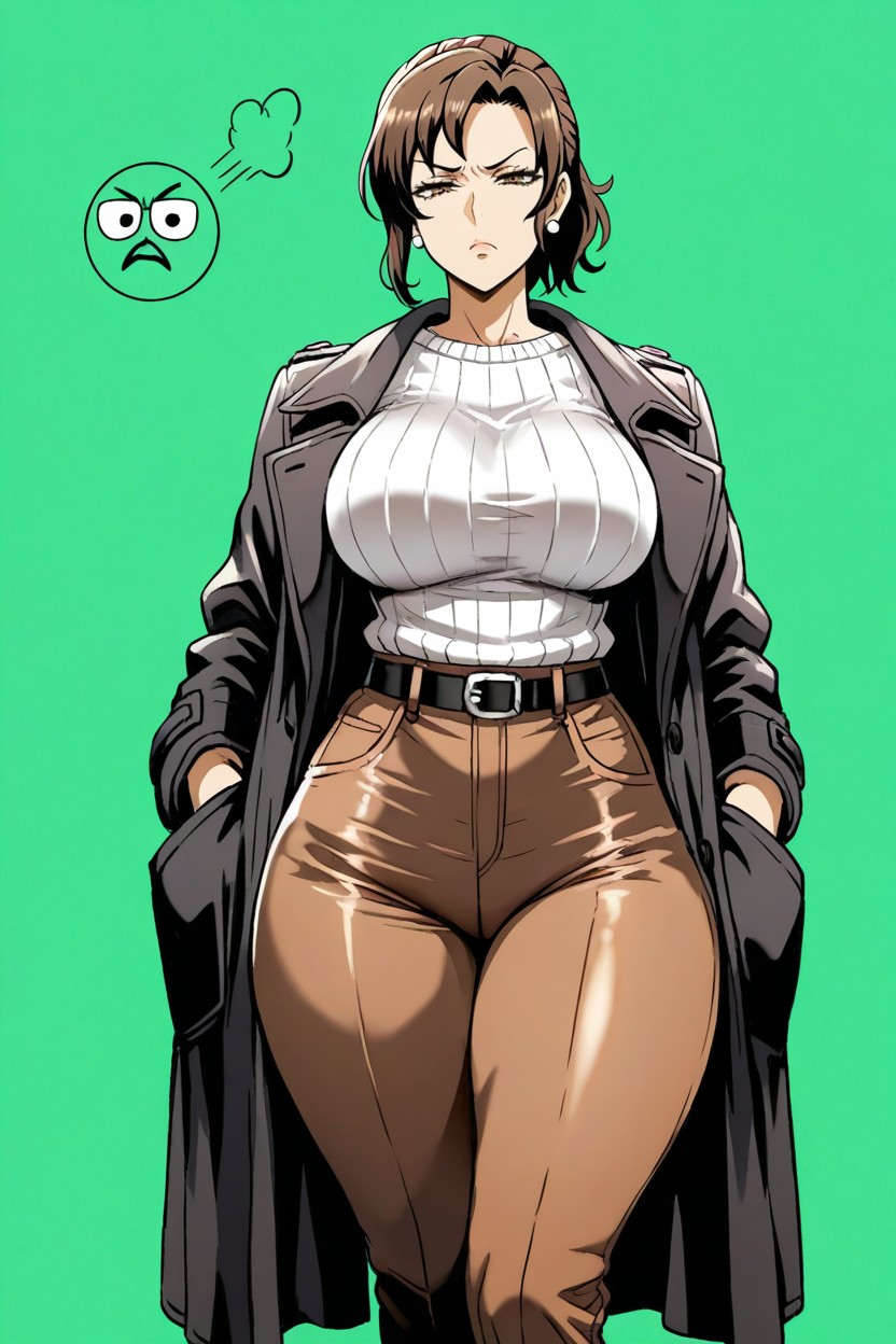 Green Background, Wide Hips, Uncensored Hentai AI Porn