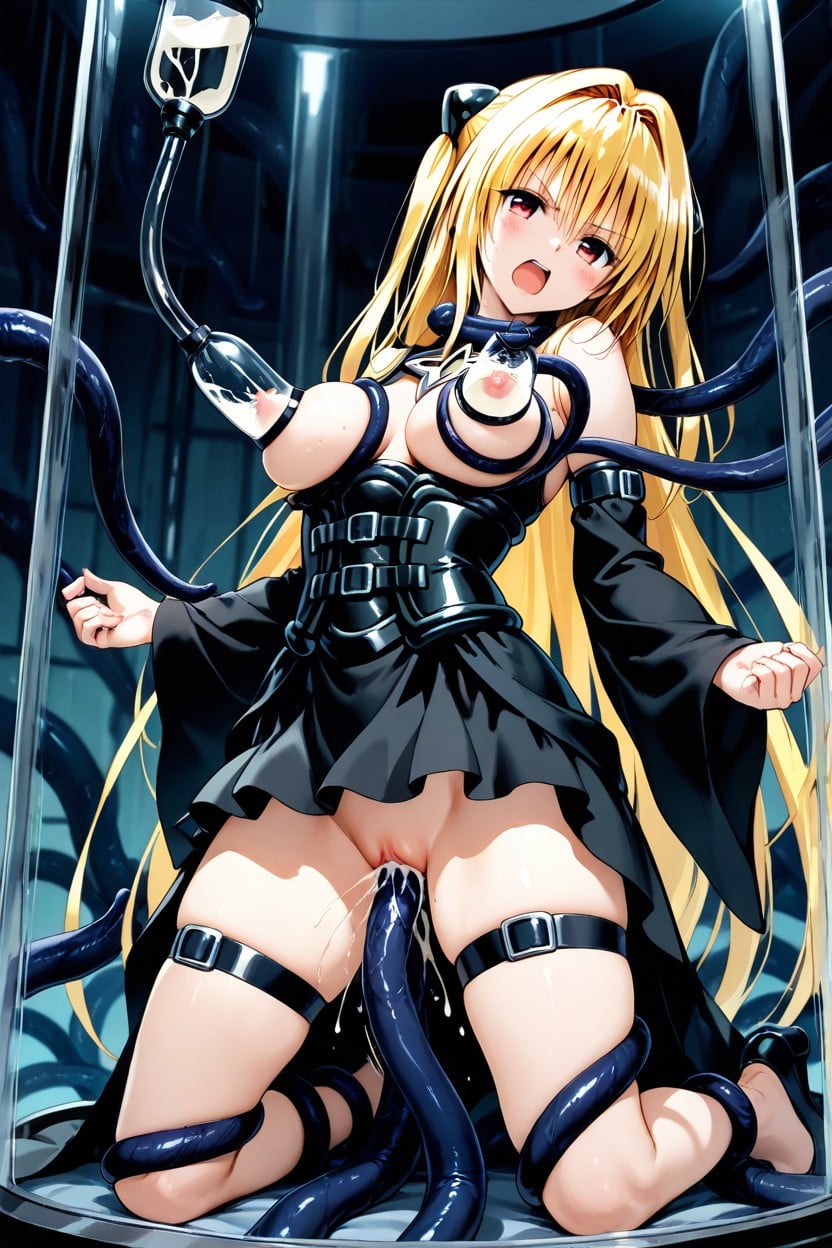 Tentacle Restraints, Tentacles Around Body, Medium Breasts Hentai AI Porn
