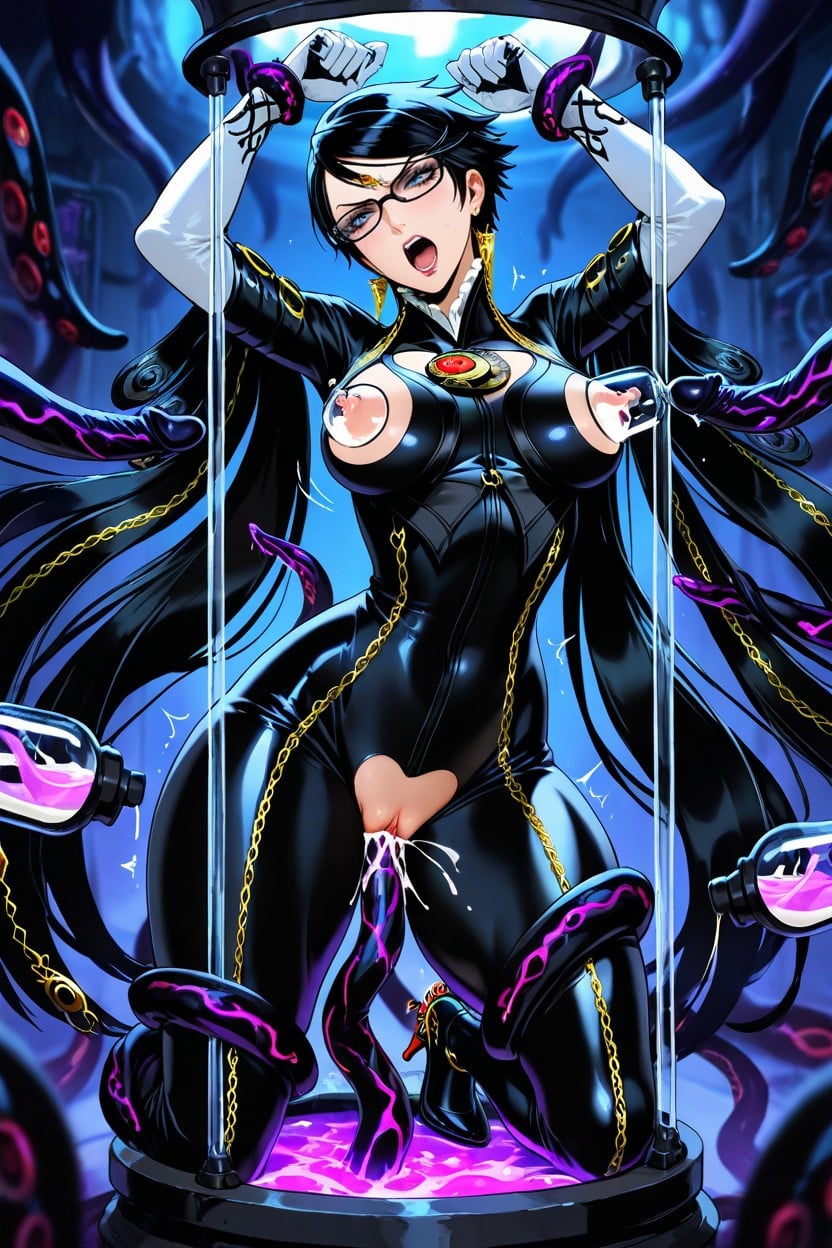 Open Mouth, Corto, Milking Hentai IA