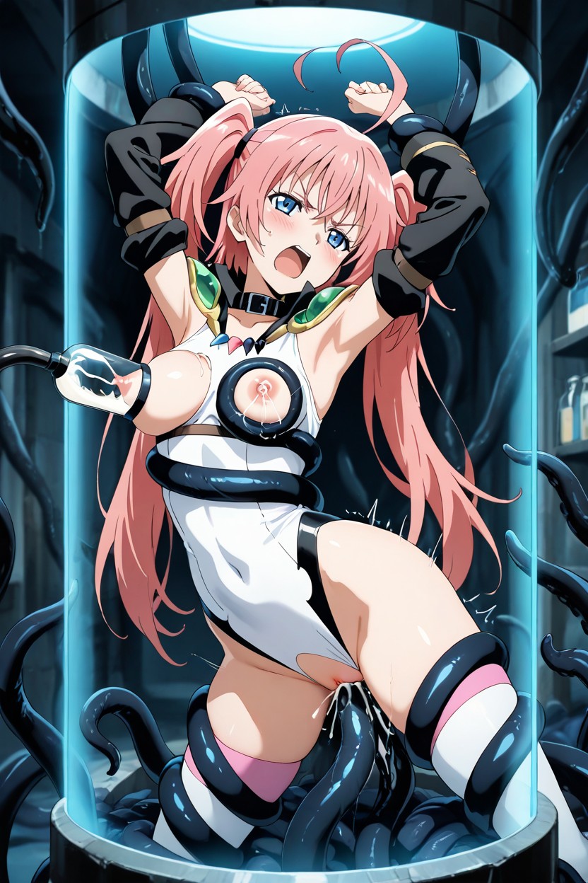 In Laboratory, White Top, Exposed Pussy Hentai IA