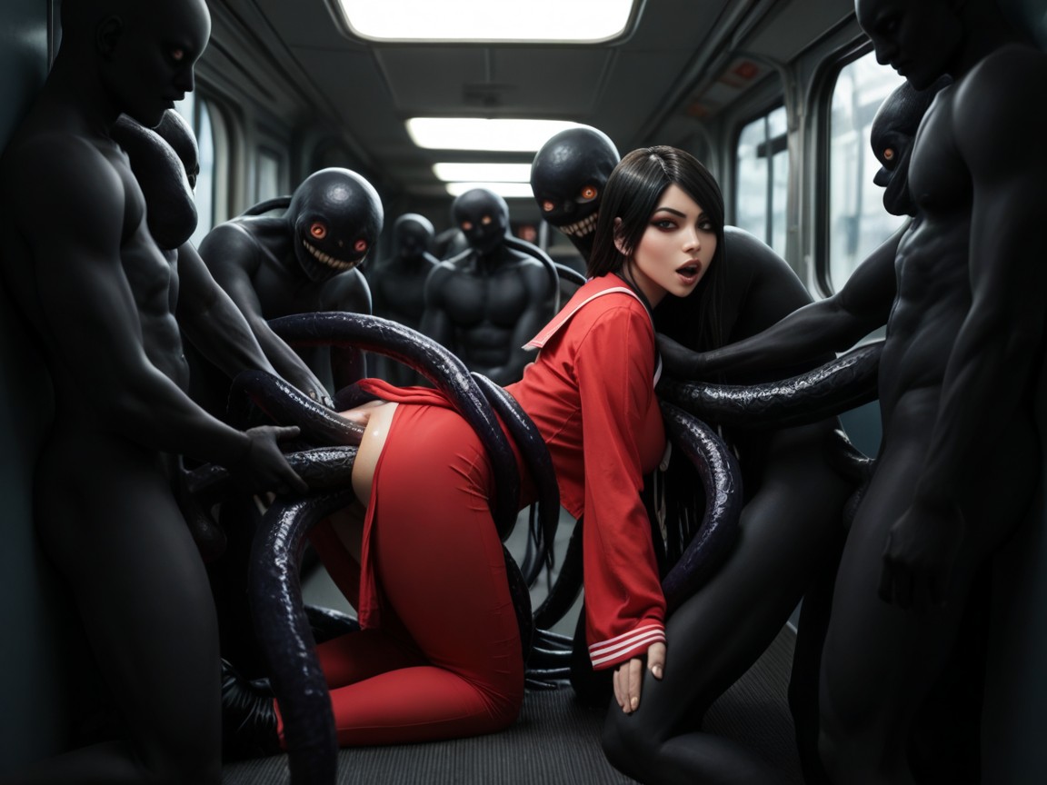 Group Sex, Detailed Face, Triple Anal Penetration AI Porn