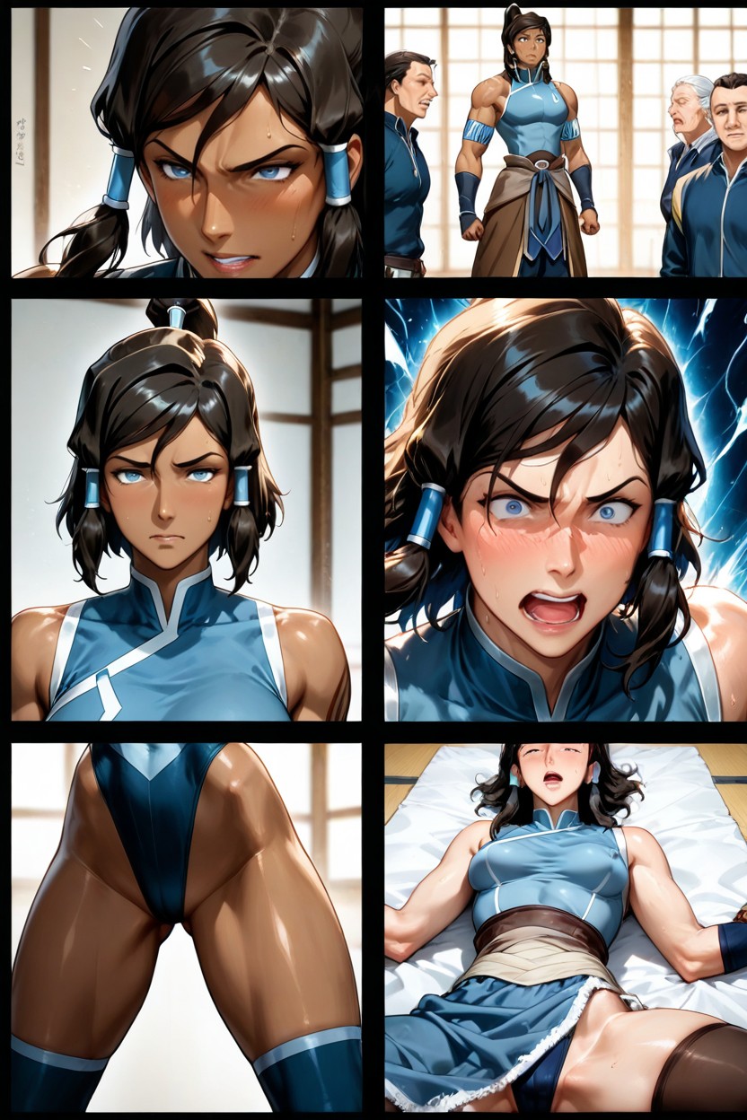 Black Medium Panels Borders, Smooth Skin, Masterfully Refined Phalanx And Faces Hentai AI Porn