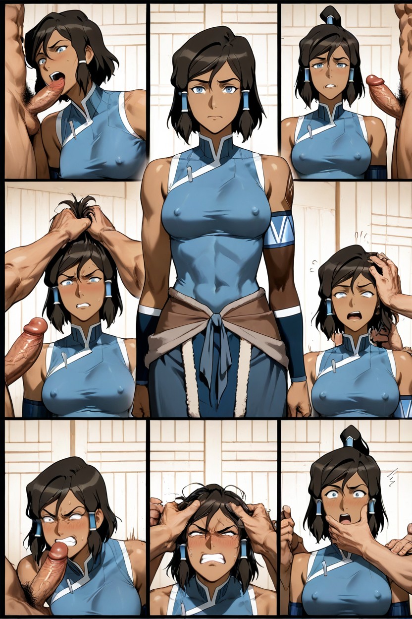 She Is Thrown Dynamically To The Ground, Angry, Mens Are Clothed Hentai AI Porn