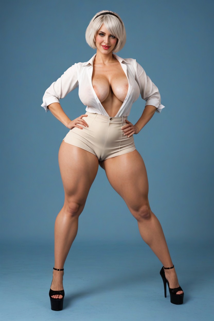 Hands On Hips, Tourist Woman, Large Ass AI Porn