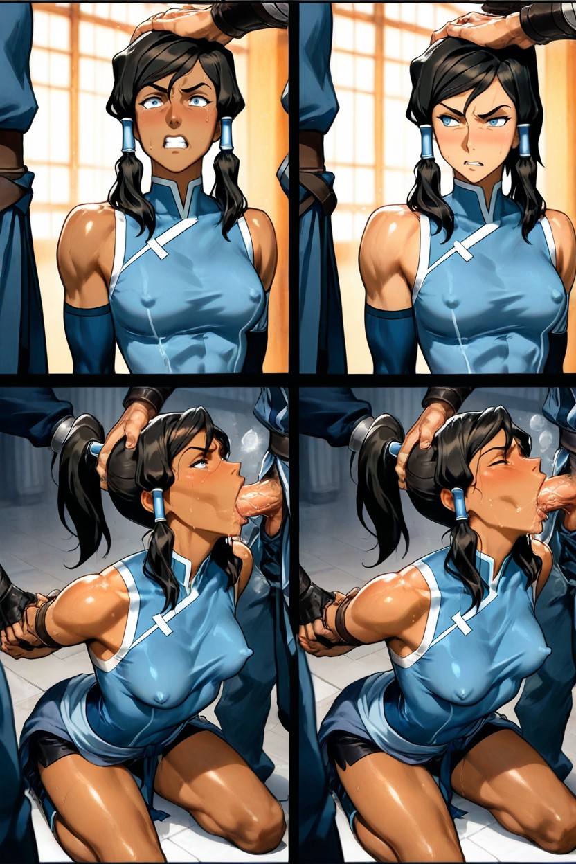 Mens Looking Toward Her, Embarassed, Black Medium Panels Borders Hentai AI Porn