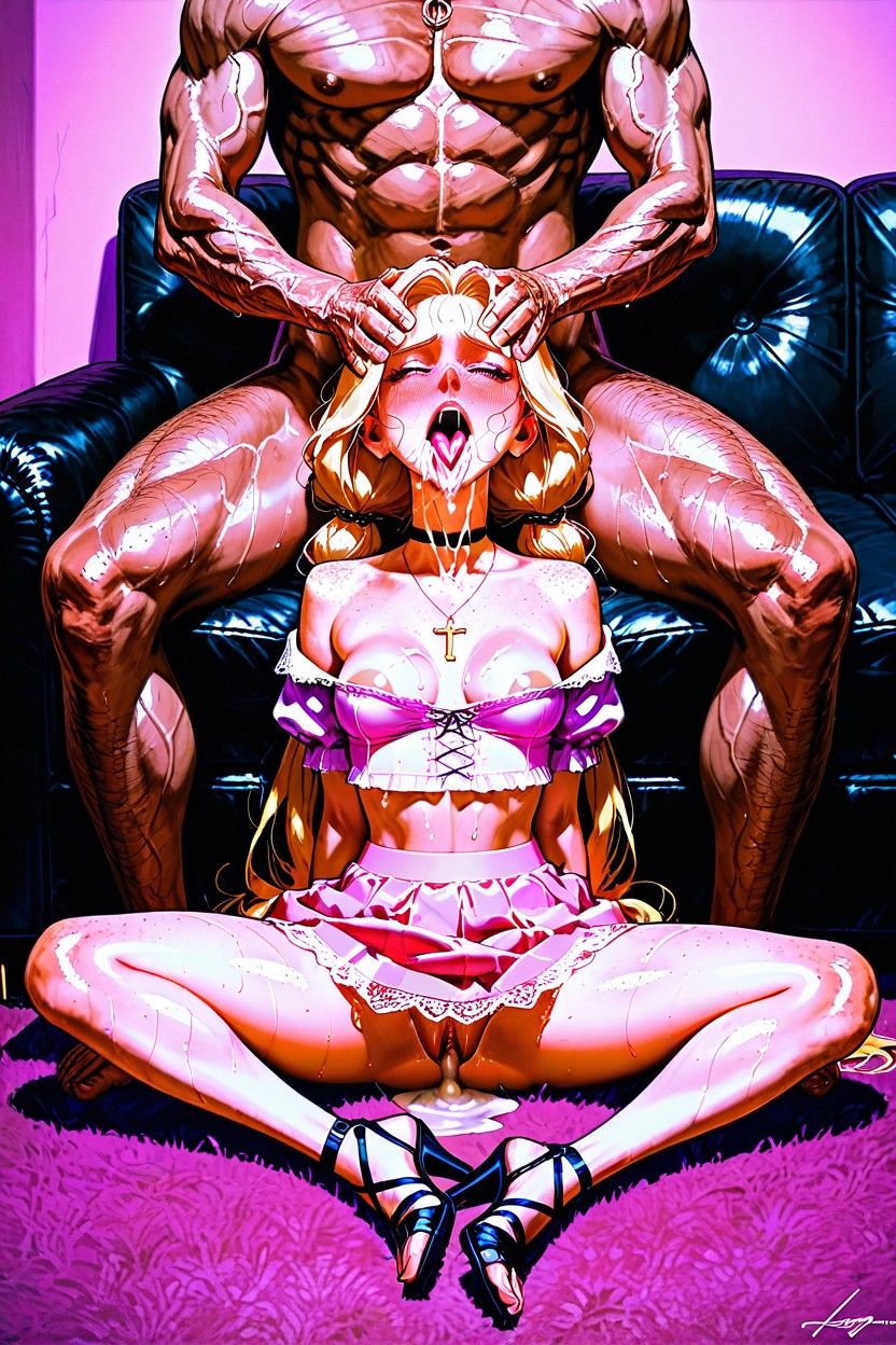 Off-shoulder, Small Breasts, Cross Necklace Hentai AI Porn