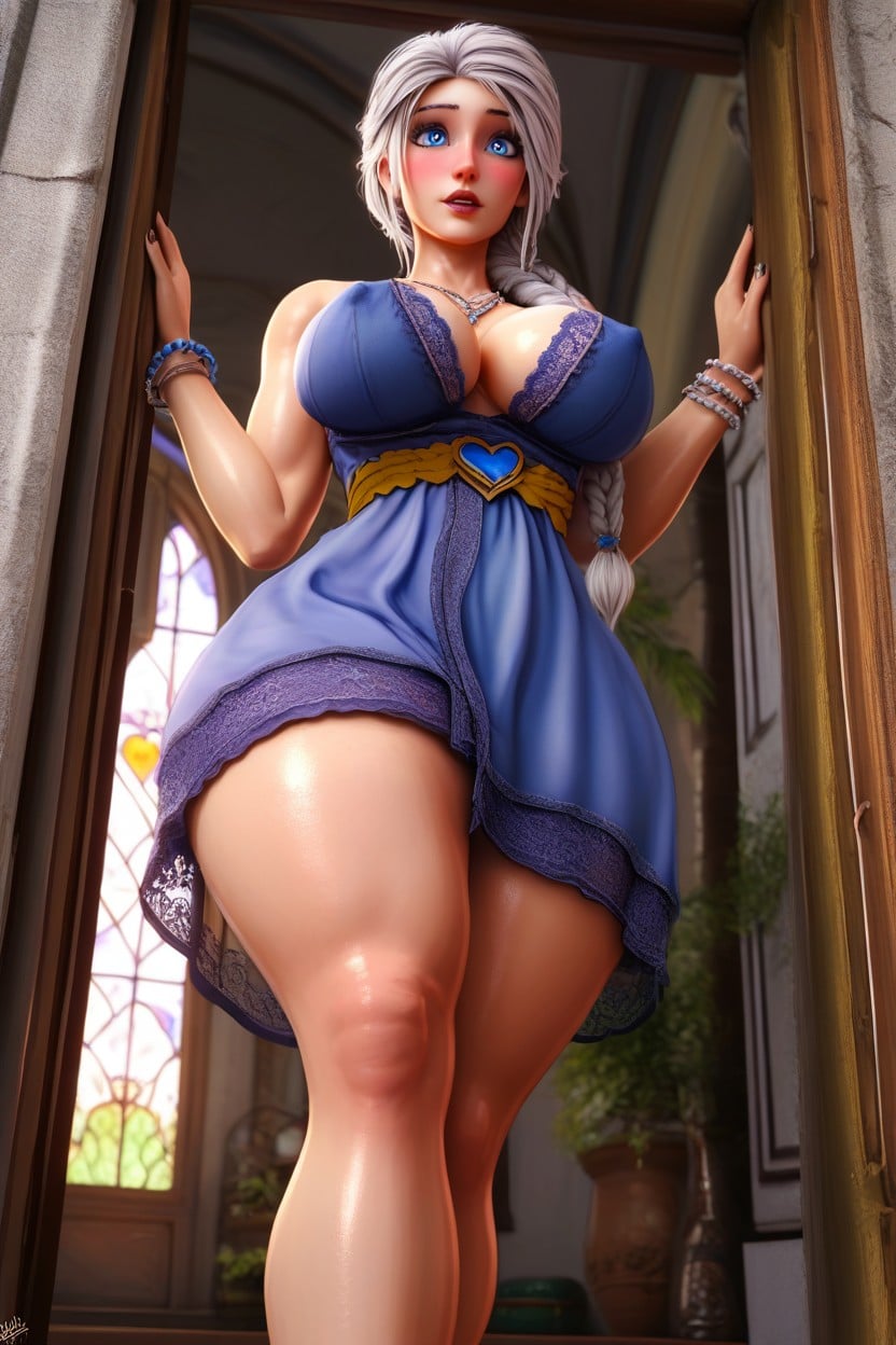 Blushing, Tight Waist, Bottom Up AI Porn