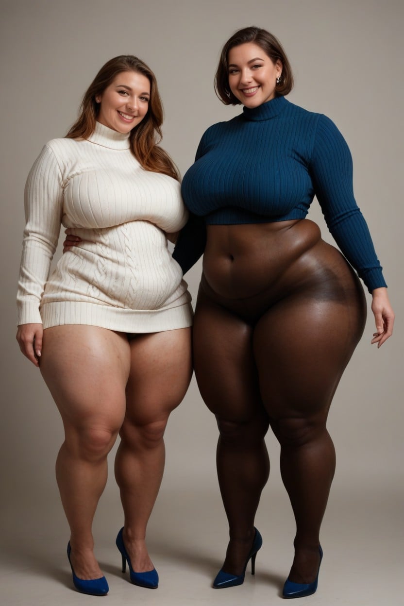 Round Legs, Dark Pantyhose, Big Legs Porno IA