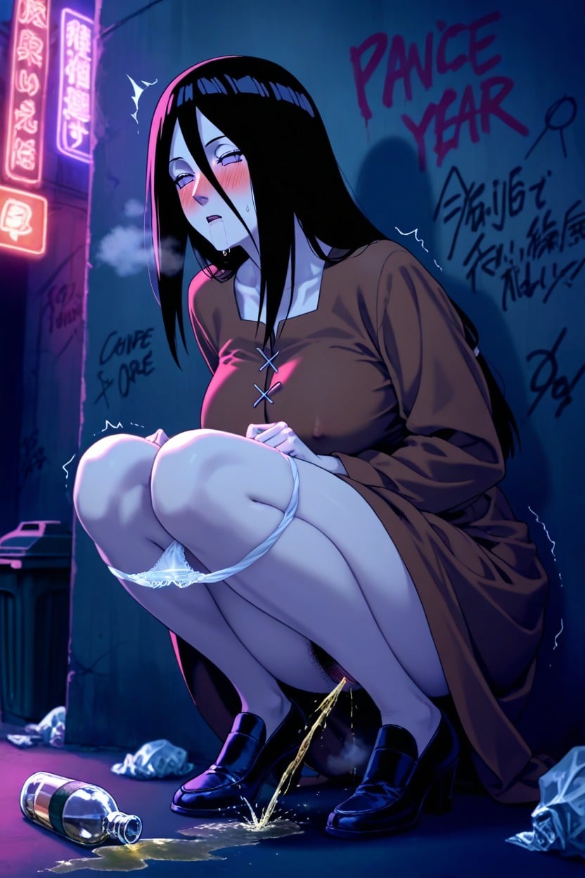 Surprised, Straight Hair, Full Body Hentai AI Porn