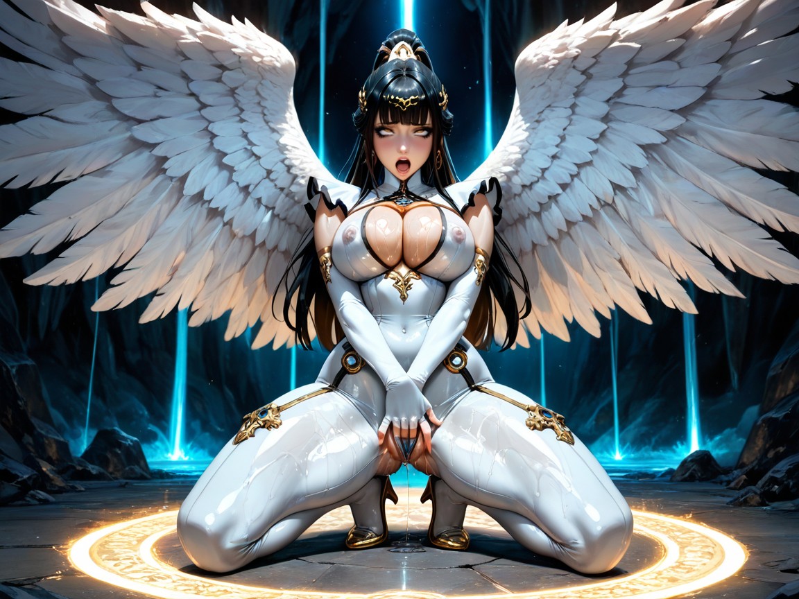 Realistic, Straight Bangs, Energy Veins In Cave Floor Hentai AI Porn