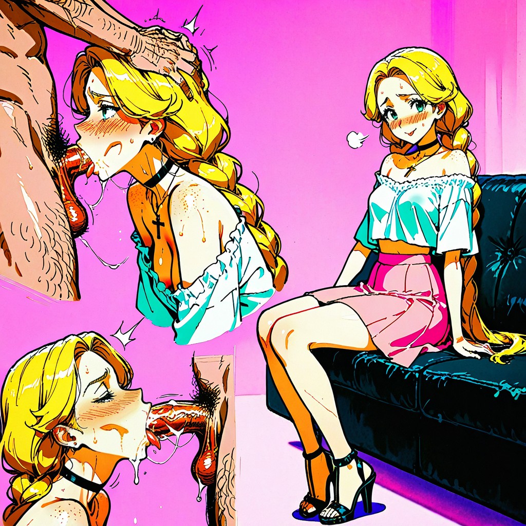 Creampie, Cock Down Throat, Lots Of Freckles Of Face Hentai AI Porn
