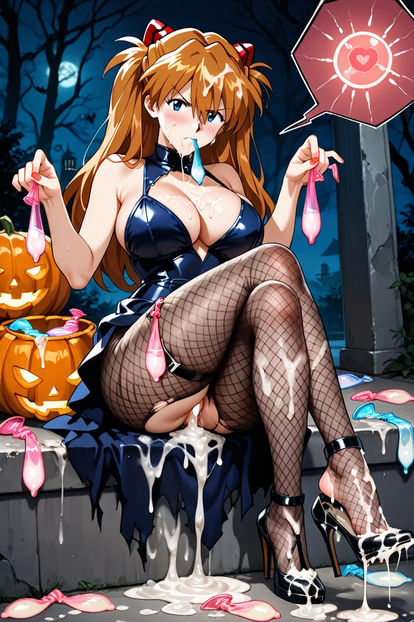 Cinturón De Condones Usados, Cum In Mouth, Cum On Penis Hentai IA