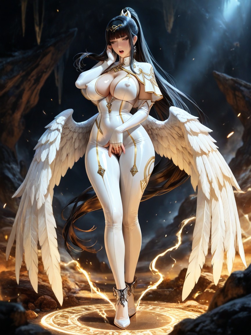 Straight Ponytail, Very Aesthetic, Glossy Lips Hentai IA