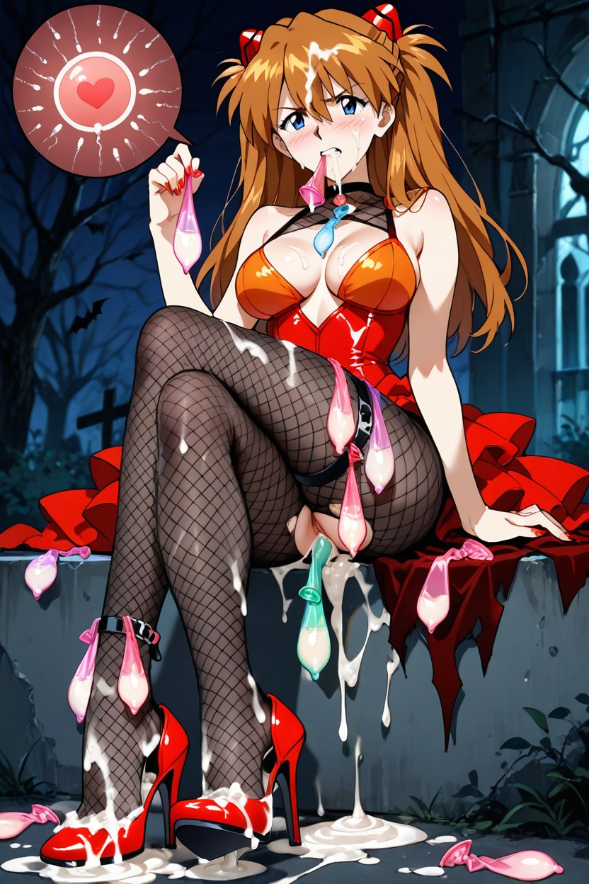 Cum On Shoes, A Lot Of Used Condom, Asuka Langley Hentai AI Porn