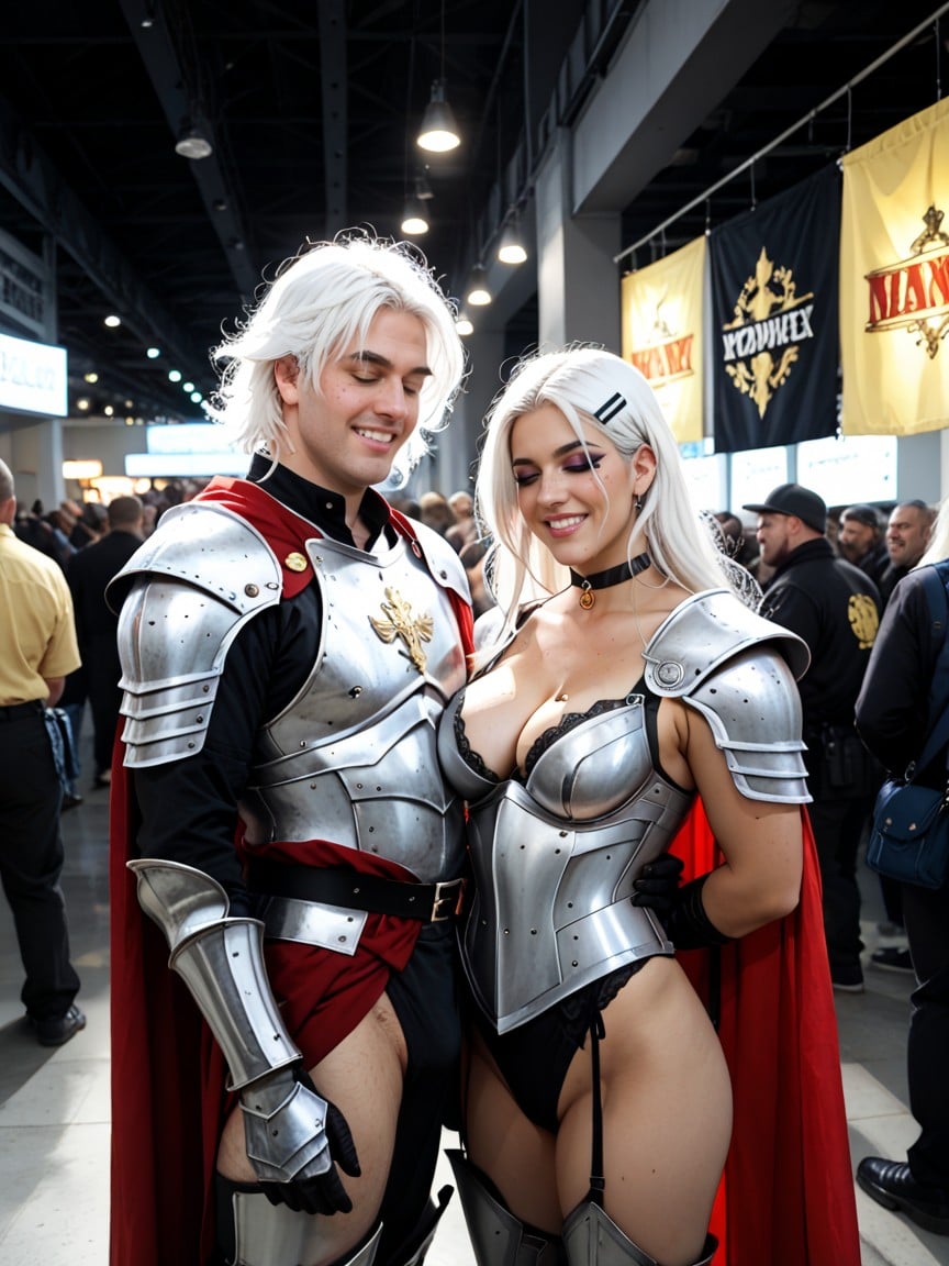 Armored Gloves, Sad, Thighs Exposed AI Porn