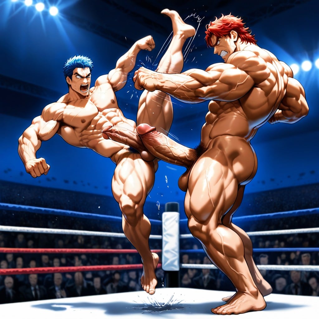 Angry, Open Mouth, Male Fighter With Messy Red Hair Porno IA Gay