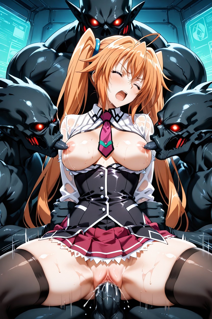 Long Sleeves With Pointed Cuffs, Uniform, Twin Ponytails Hentai AI Porn