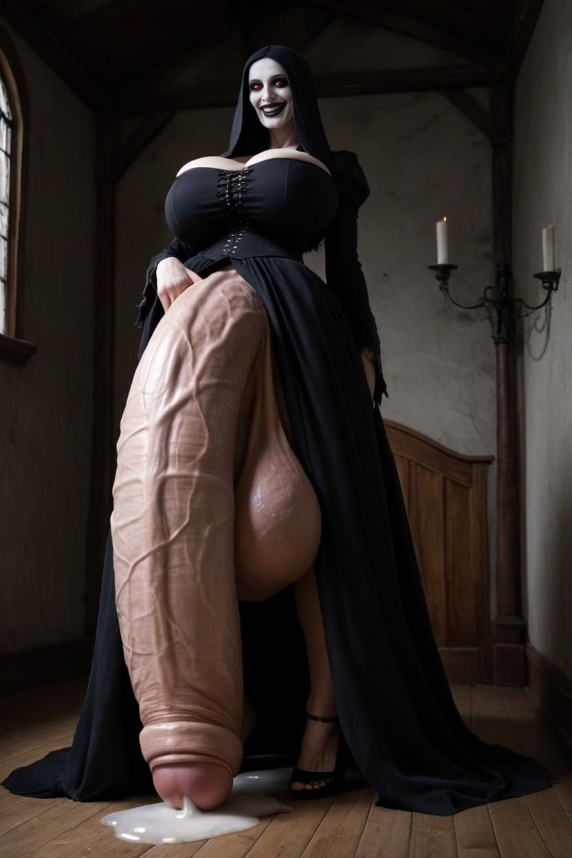 Dark, Low Hanging Balls, Oversized Futa Cock 人妖AI黃片