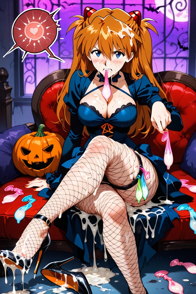 Cum On Face, Style Anime, Legs Crossed Hentai AI Porn