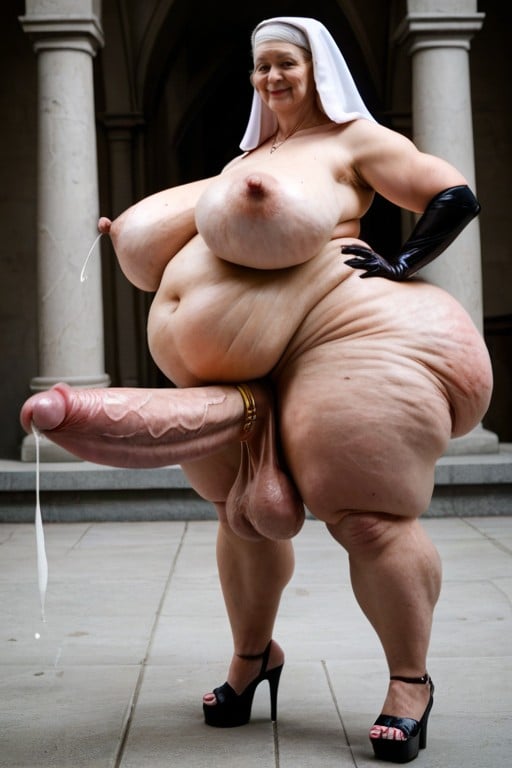 Platform Shoes, Parted Breasts, Sweaty Porno IA transsexuelle