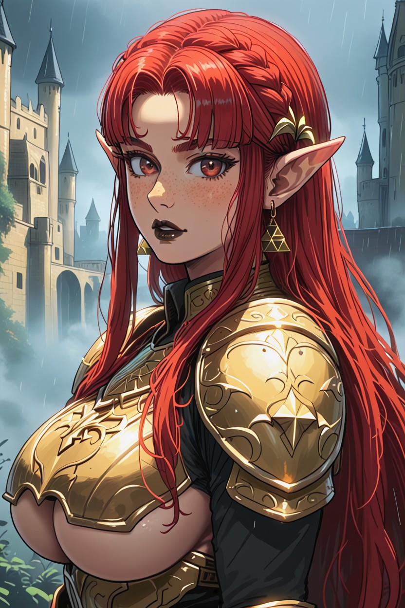 Freckles, Fit Body, Armor AI Porn