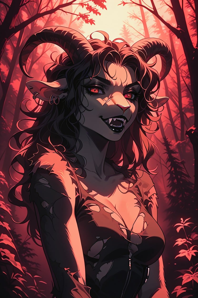 Anime Style, Dangerous, Red Eyes Furry AI Porn