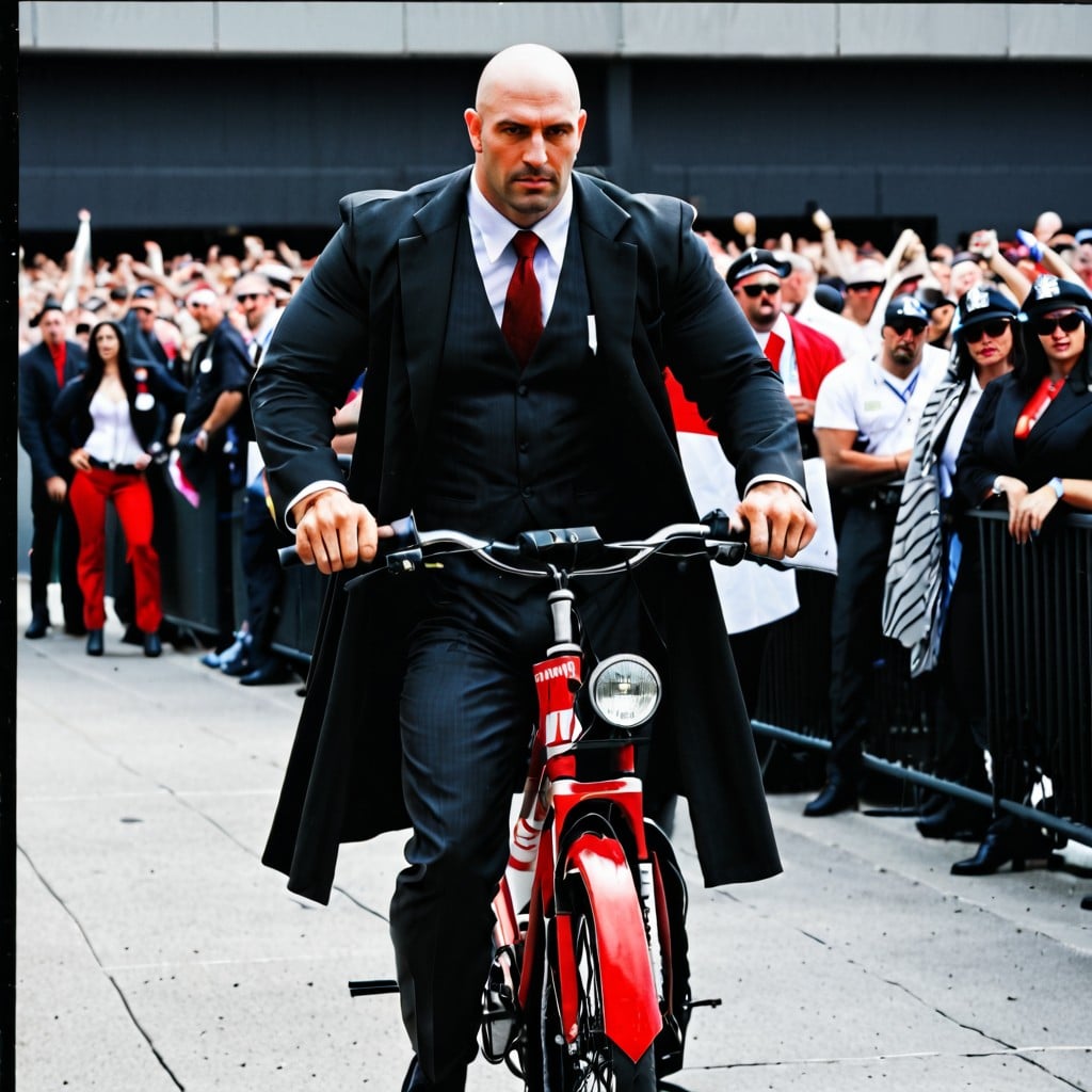 And Tall Boots He Is Confidently Straddling A Large-wheeled Penny-farthing Bicycle, Action Figures, Waistcoat Porno IA