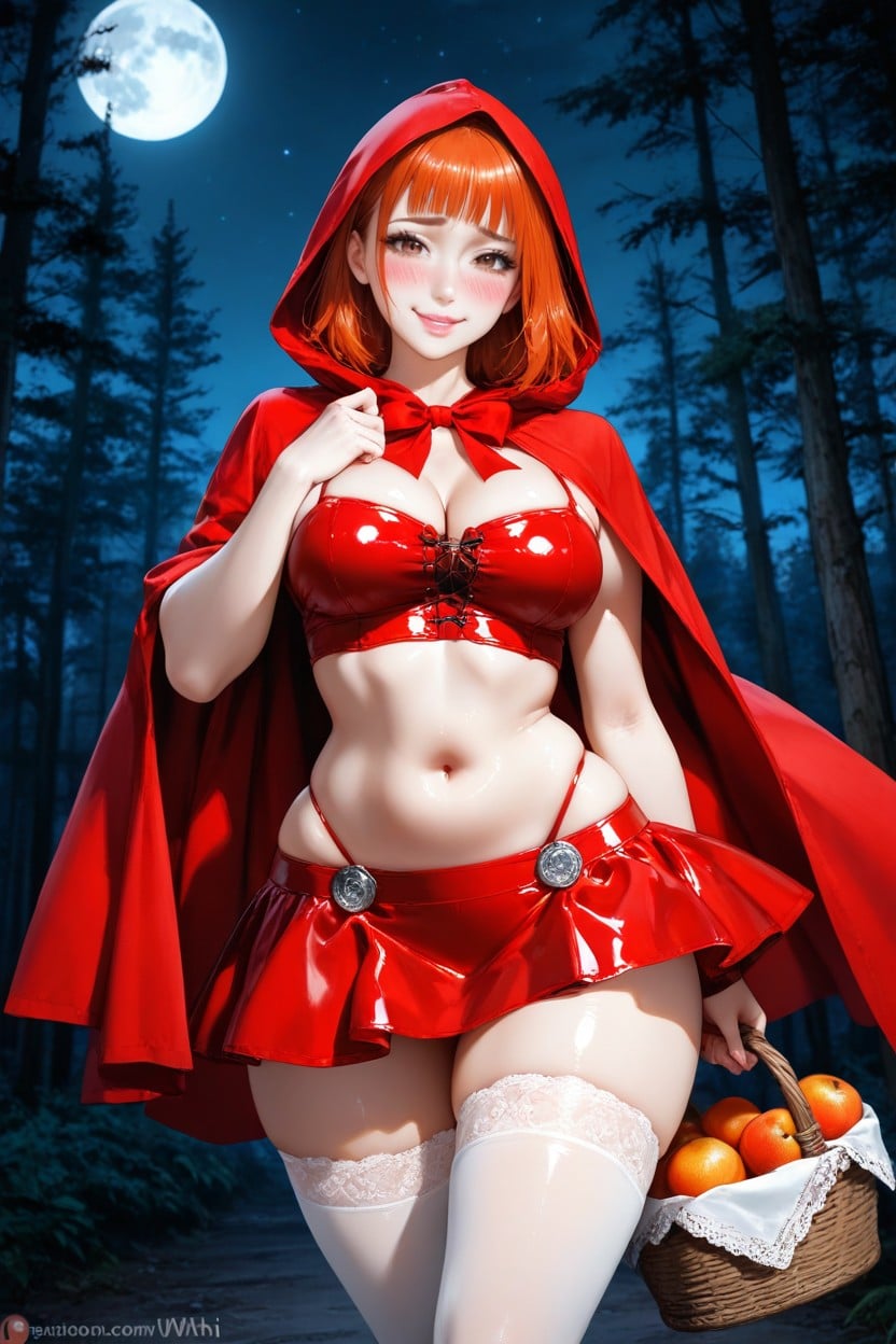 Forest, Red Plated Skirt, Tight White High Waisted Thong Porno IA