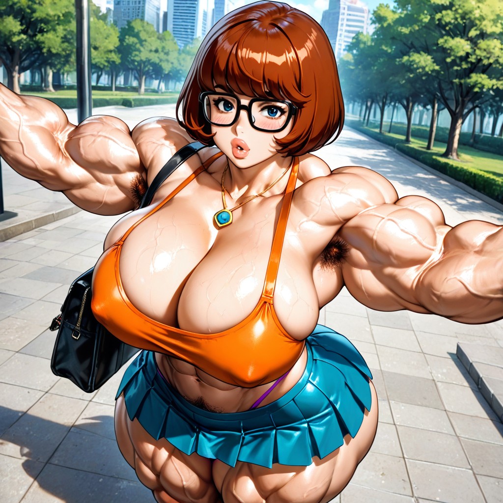 Armpit Hair, Waist Shot, Mini Skirt Hentai AI Porn