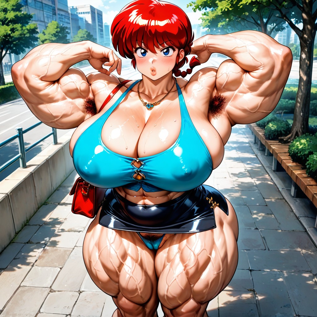 Muscular Veins, Armpit Hair, Mini Skirt Hentai AI Porn