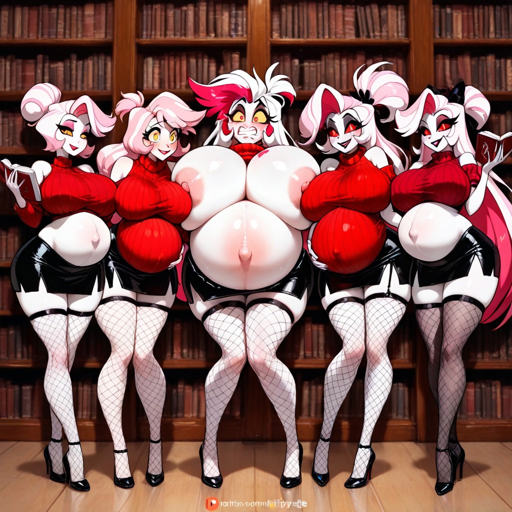 Red Sclera, Black High Heels, Medium Hips AI Porn