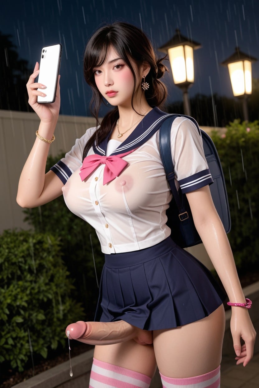 Twintail, Wet Body, Earrings Porno asiático IA