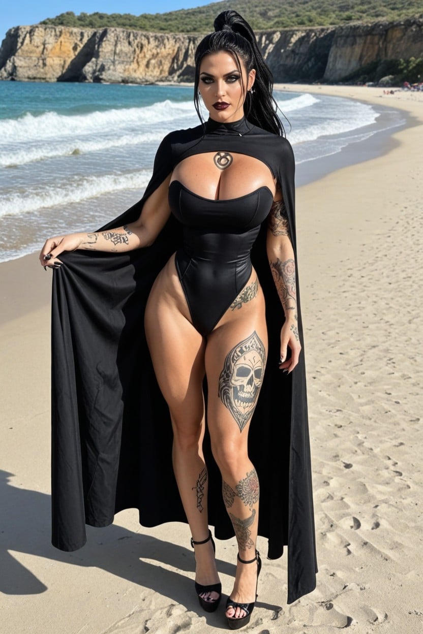 Visible Ribs And Hips, Full Skin Tattoo, Ghost Skin AI Porn