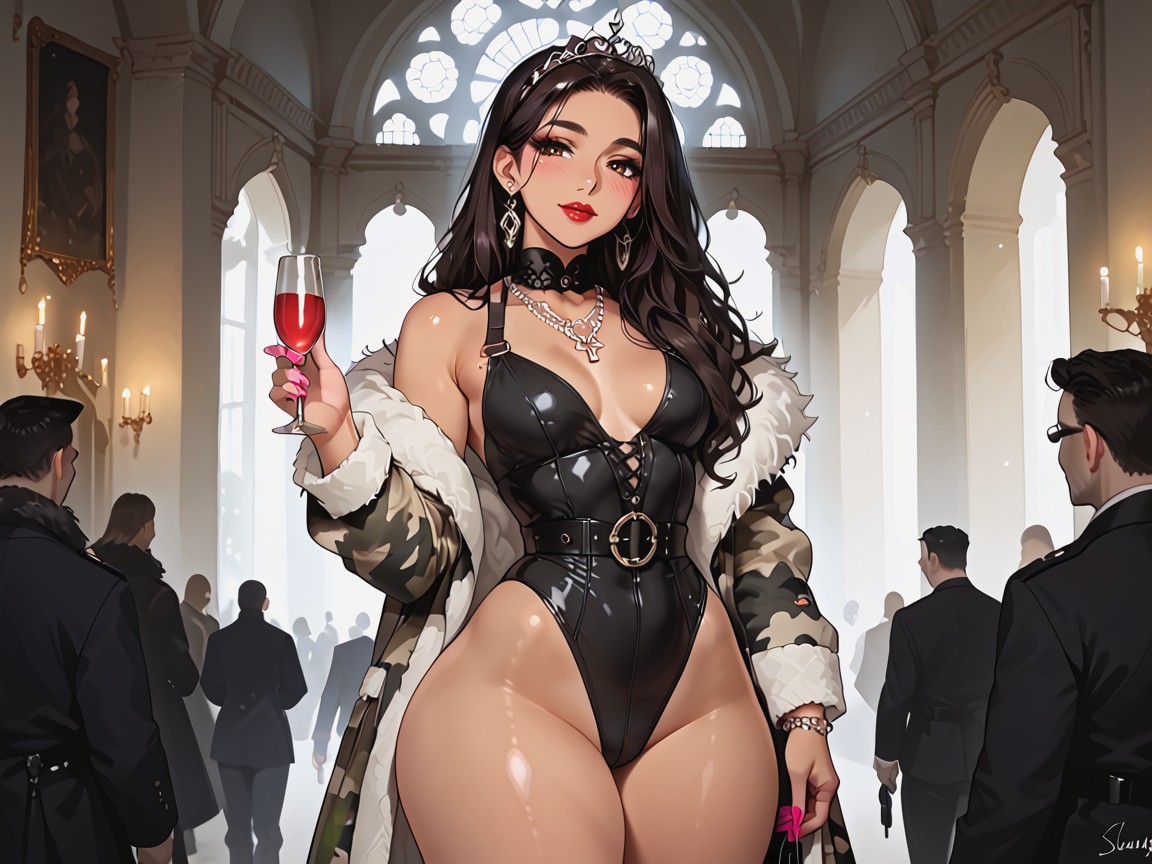 Tiara, 小さな胸, Red Lipstick ヘンタイAIポルノ