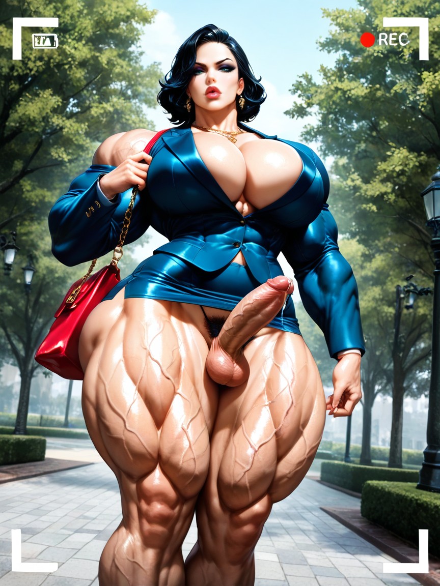 Futanari, Mini Skirt, Wide Hips Hentai AI Porn