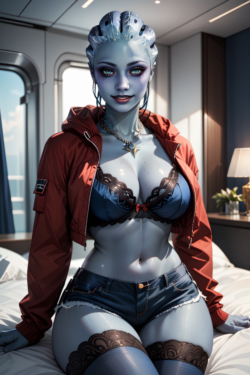 Button Nose, Asari, Navel Exposed AI Porn