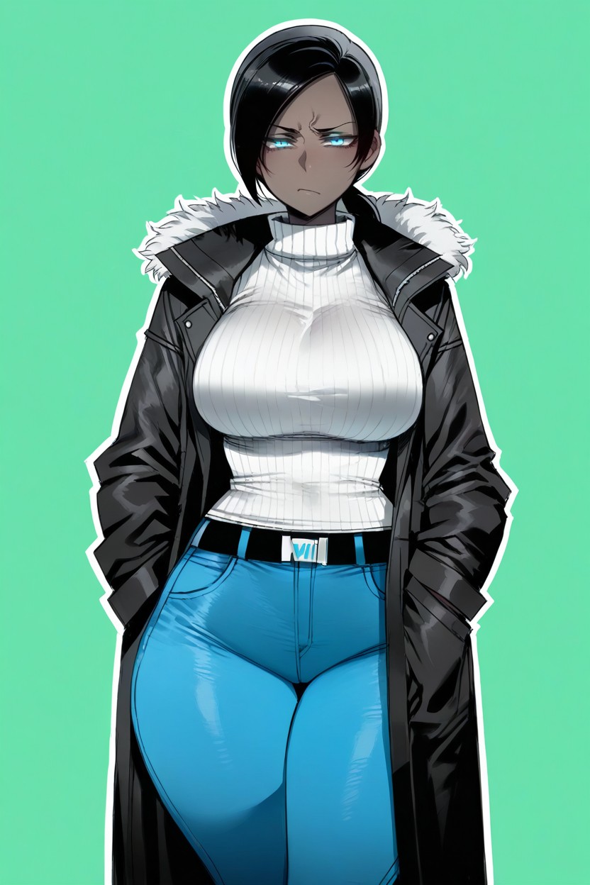 Uncensored, Jeans With Belt, Wide Hips Hentai AI Porn