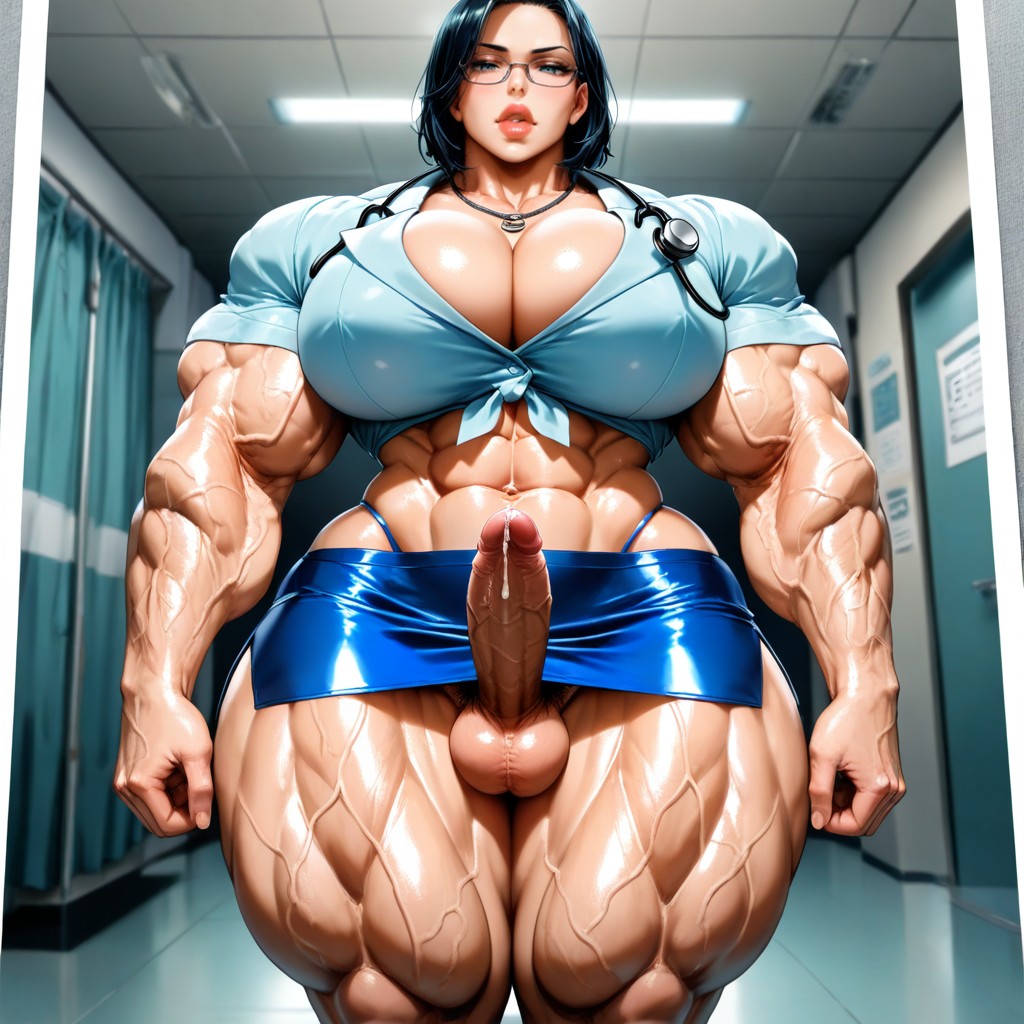 Rounded Very Big Breasts, Standing, Thick Thighs Hentai AI Porn