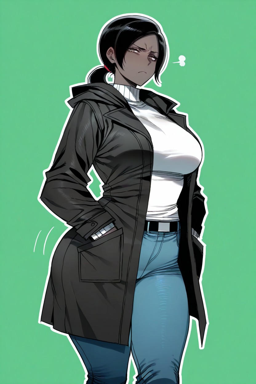 Smooth Lines, Thick Thighs, Black Coat Hentai IA