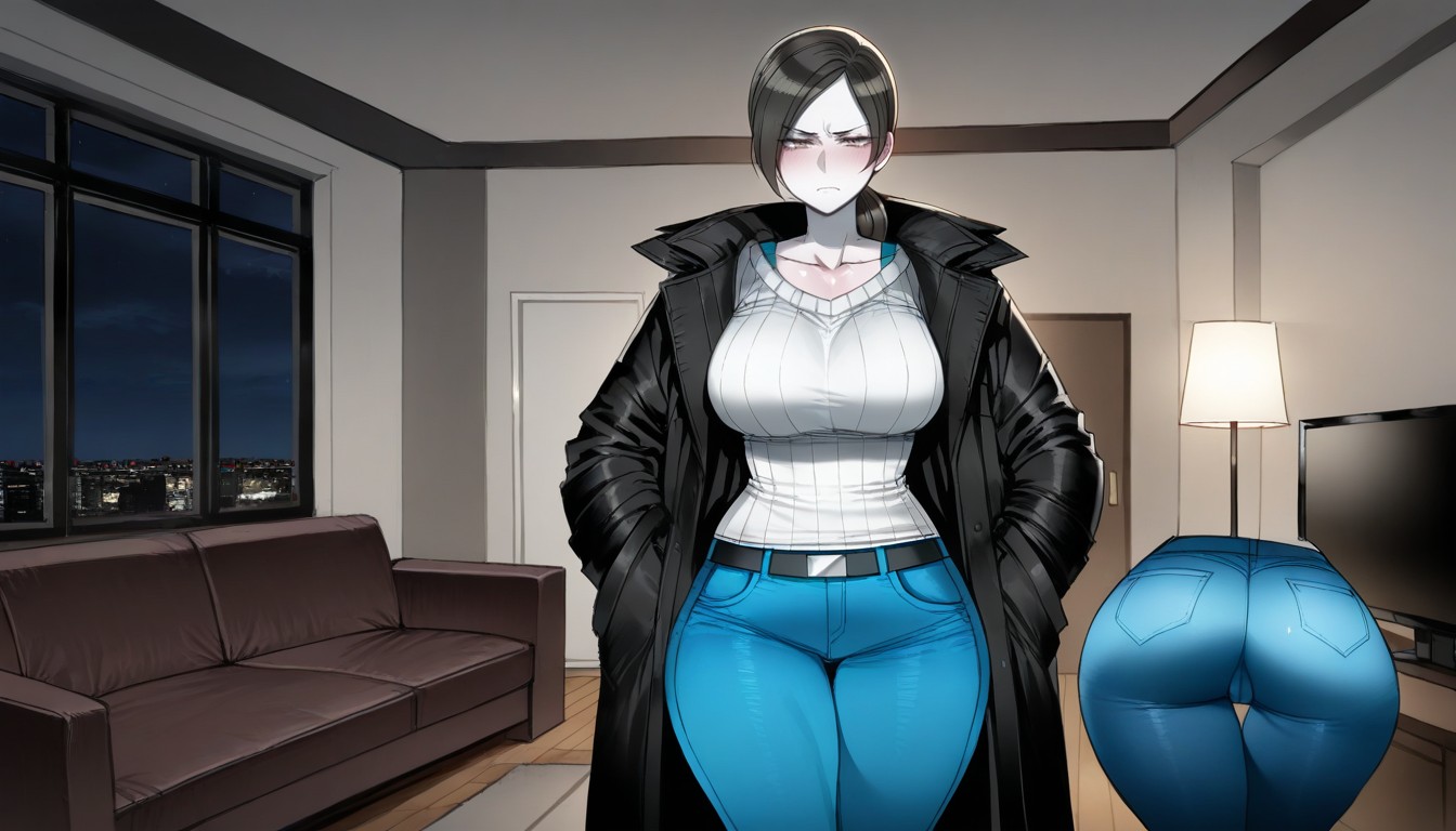 Detailed, Nighttime, Black Hair Hentai KI Porno
