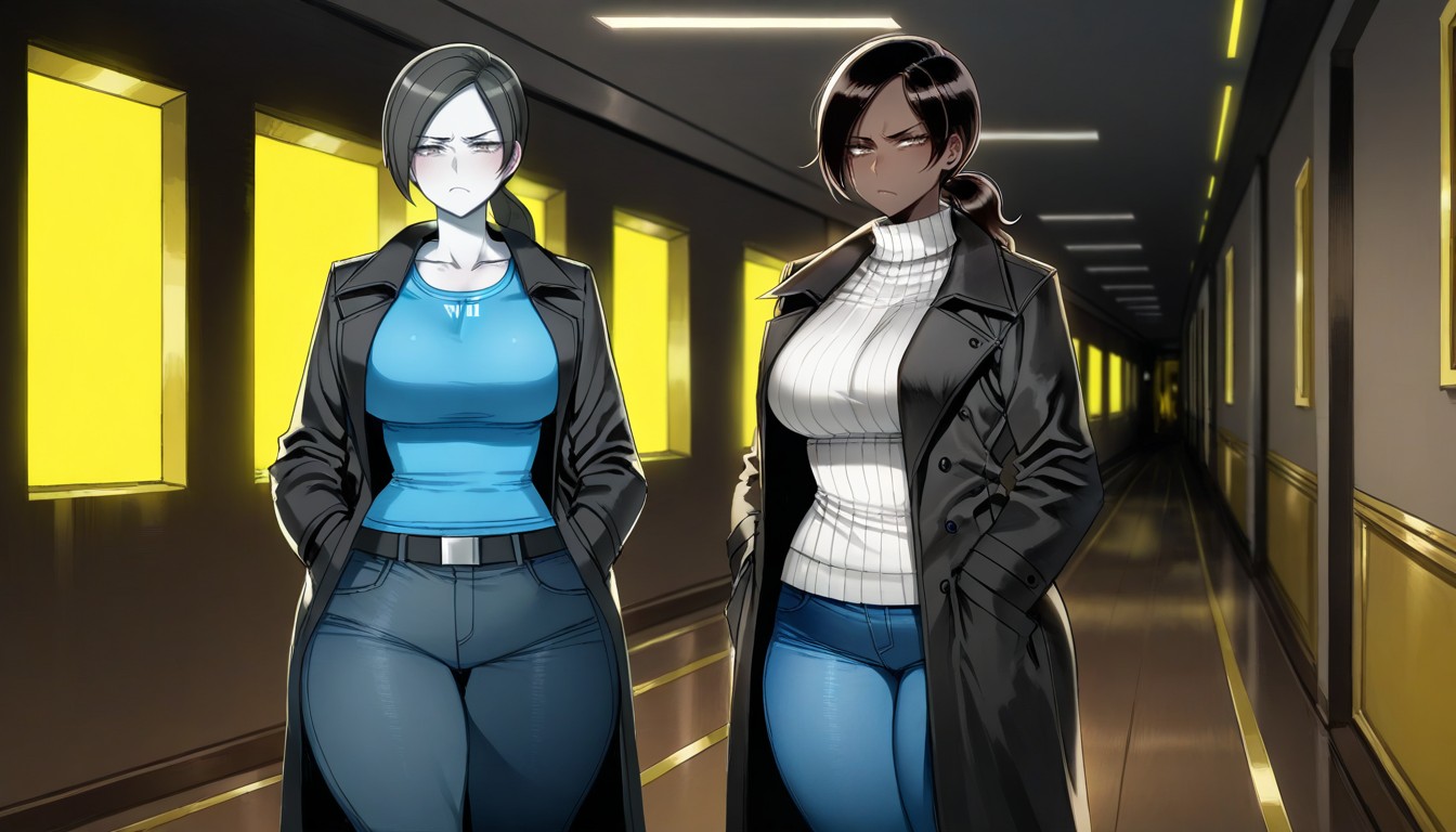 Frown, Smooth Lines, Curvy Milf ヘンタイAIポルノ