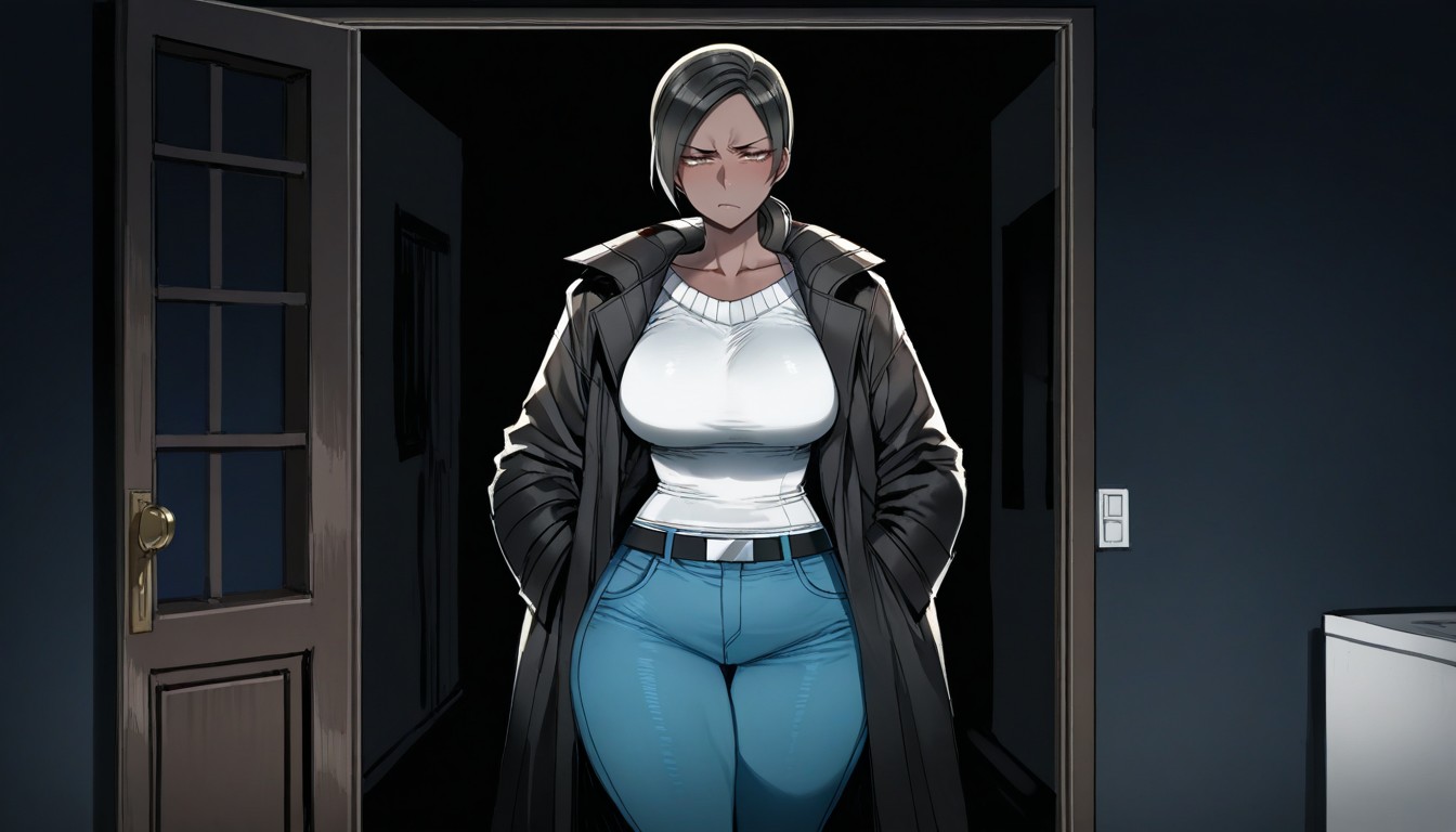 Big Ass, Dark Background, Black Coat Hentai AI Porn