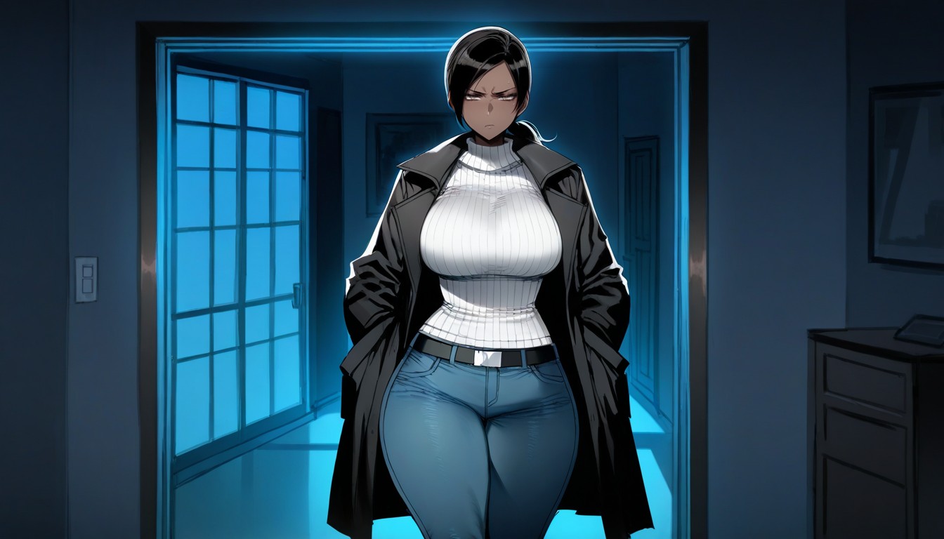 Brown Eyes, Frown, Detailed Hentai AI Porn
