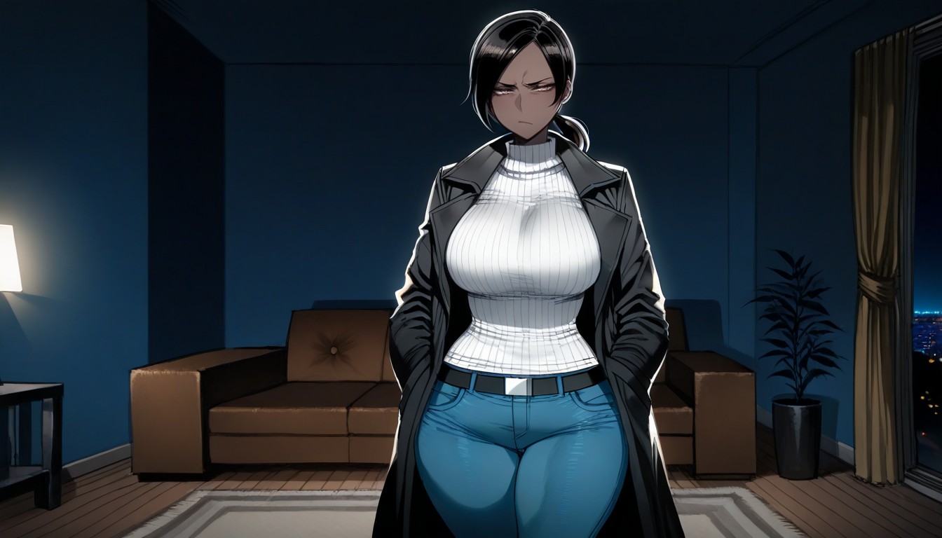 Soft Shading, Dark Brown Skin, Detailed Hentai AI Porn